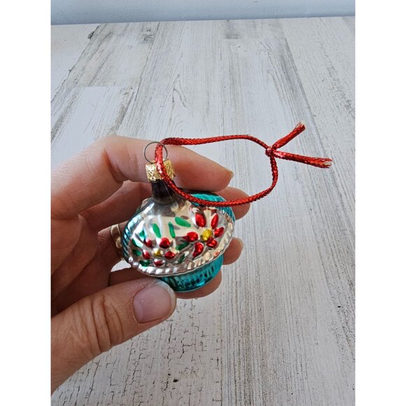 Vintage glass mercury basket fruit flour ornament West Germany set - Picture 14 of 14